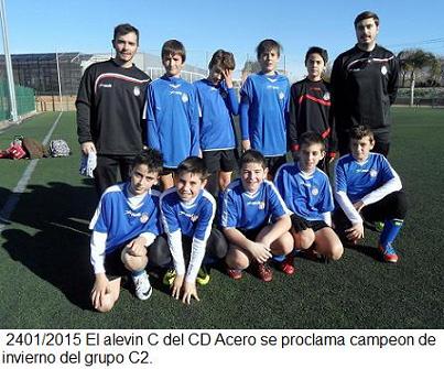 El Alevin C del CD Acero se proclama campeon de invierno el 24/1/2015